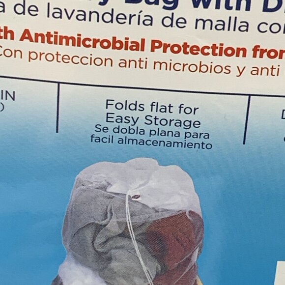 Clorox Mesh Laundry Bag With Drawstring & Antimicrobial Protection Set of 2 - Picture 4 of 5